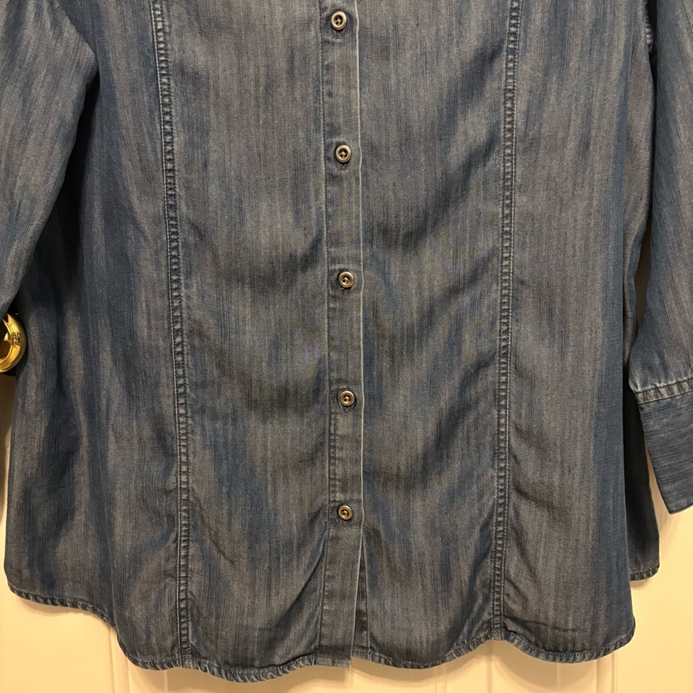 Chico's Indigo Blue Denim Button-Front Shirt - Picture 6 of 16